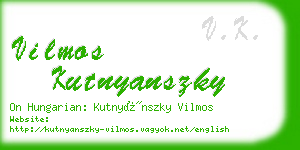 vilmos kutnyanszky business card